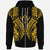 Kosrae Zip up Hoodie Polynesian Lion Head Gold Style Unisex Gold - Polynesian Pride