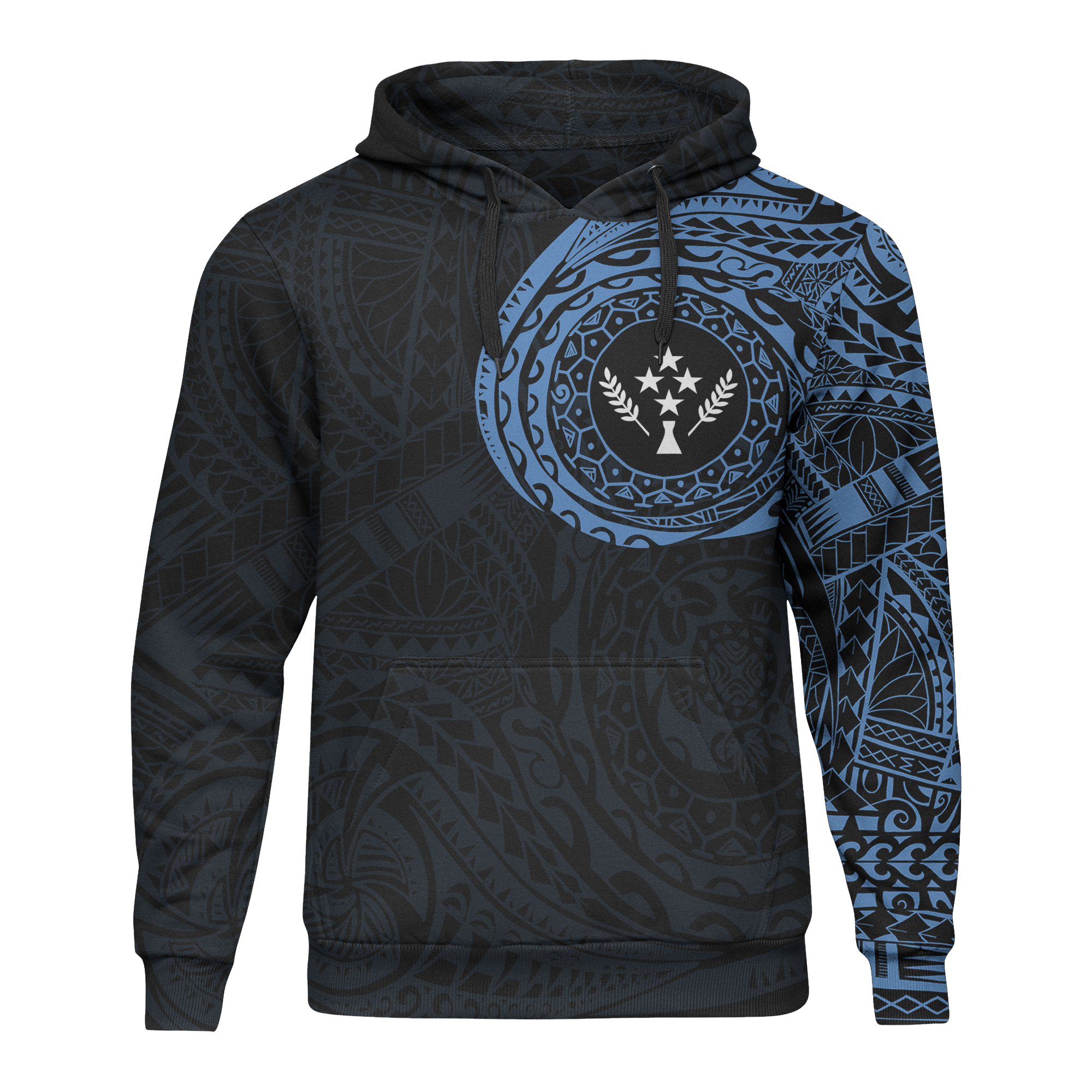 Micronesia All Over Print Hoodie Kosrae In My Heart Blue Unisex Black - Polynesian Pride