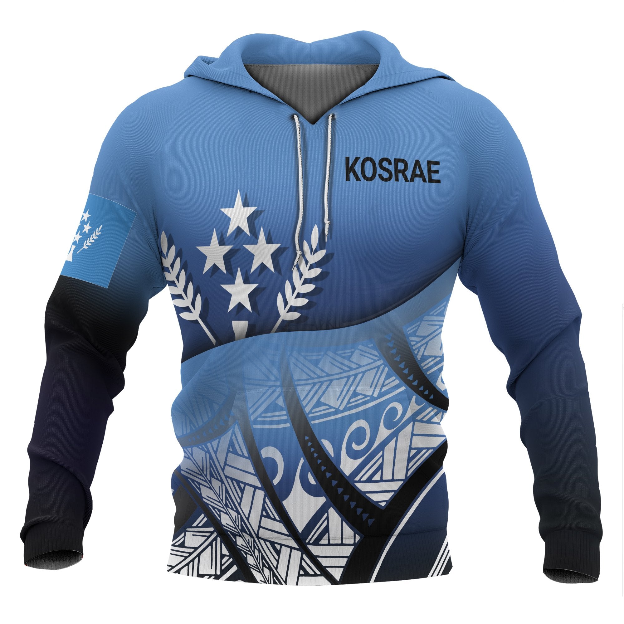 Kosrae Coat of rms Hoodie Polynesian Pattern Unisex Blue - Polynesian Pride