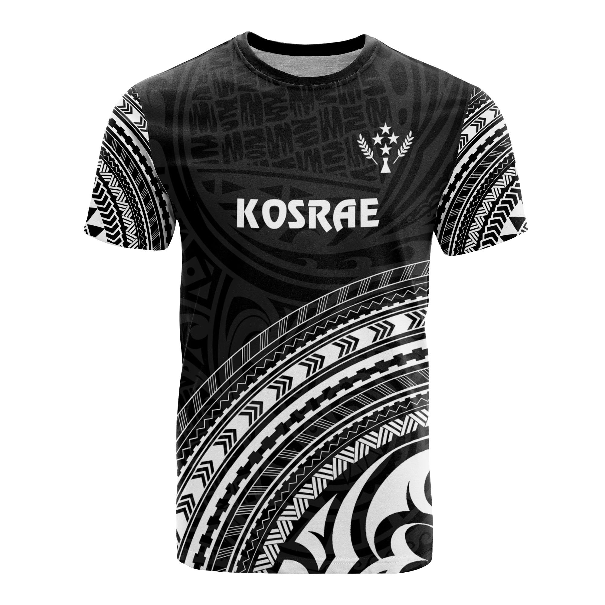 Kosrae All Over T Shirt Kosrae Flag Polynesian Tribal Black Version Unisex Black - Polynesian Pride