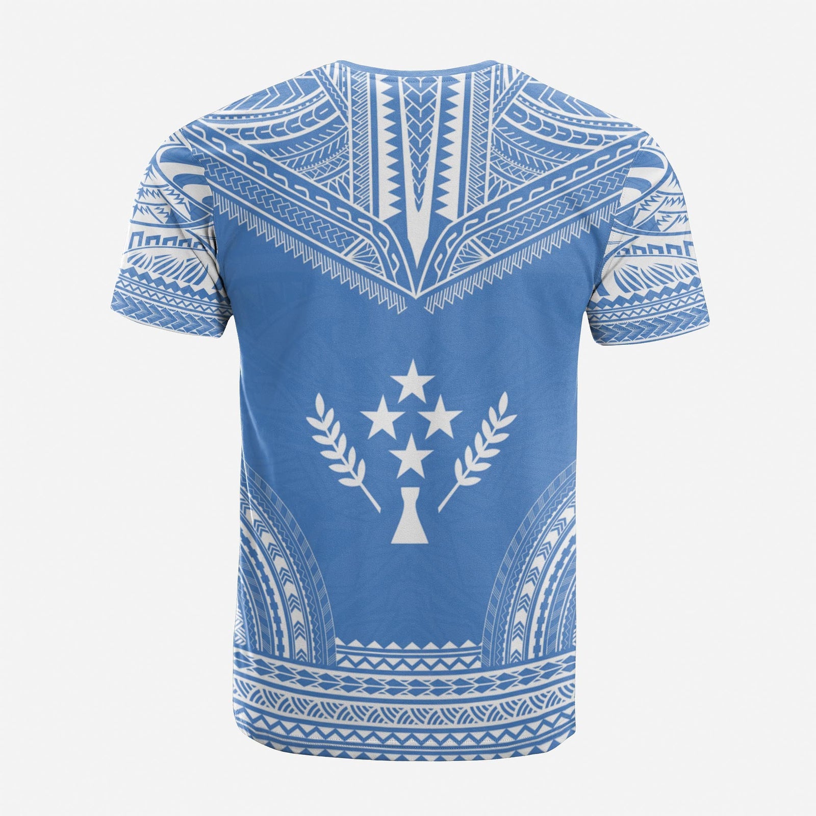 Kosrae Custom T Shirt Kosrae Flag Polynesian Chief Tattoo Blue Version Unisex Blue - Polynesian Pride