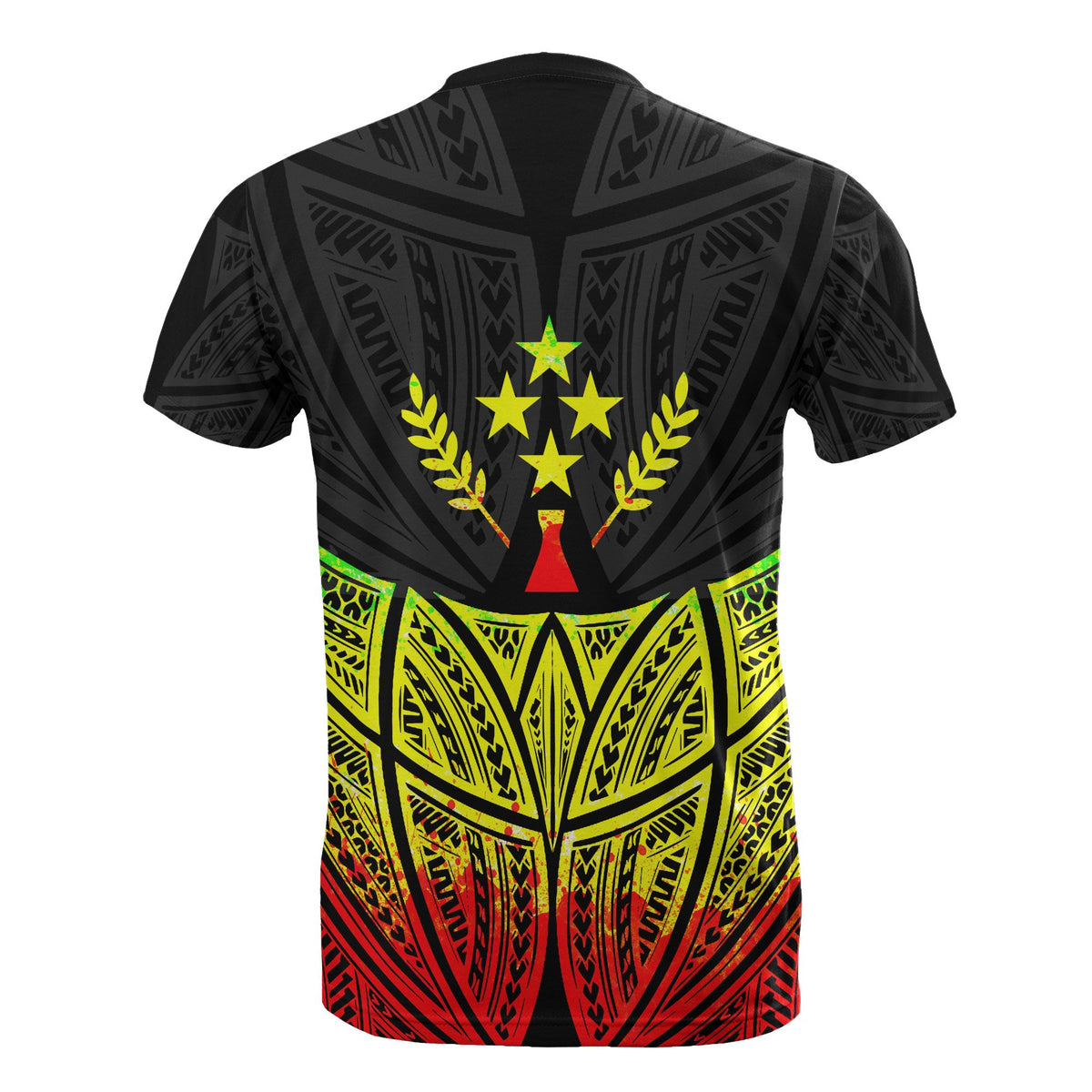 Kosrae Polynesian Custom T Shirt Reggae Pride Map And Seal - Polynesian Pride