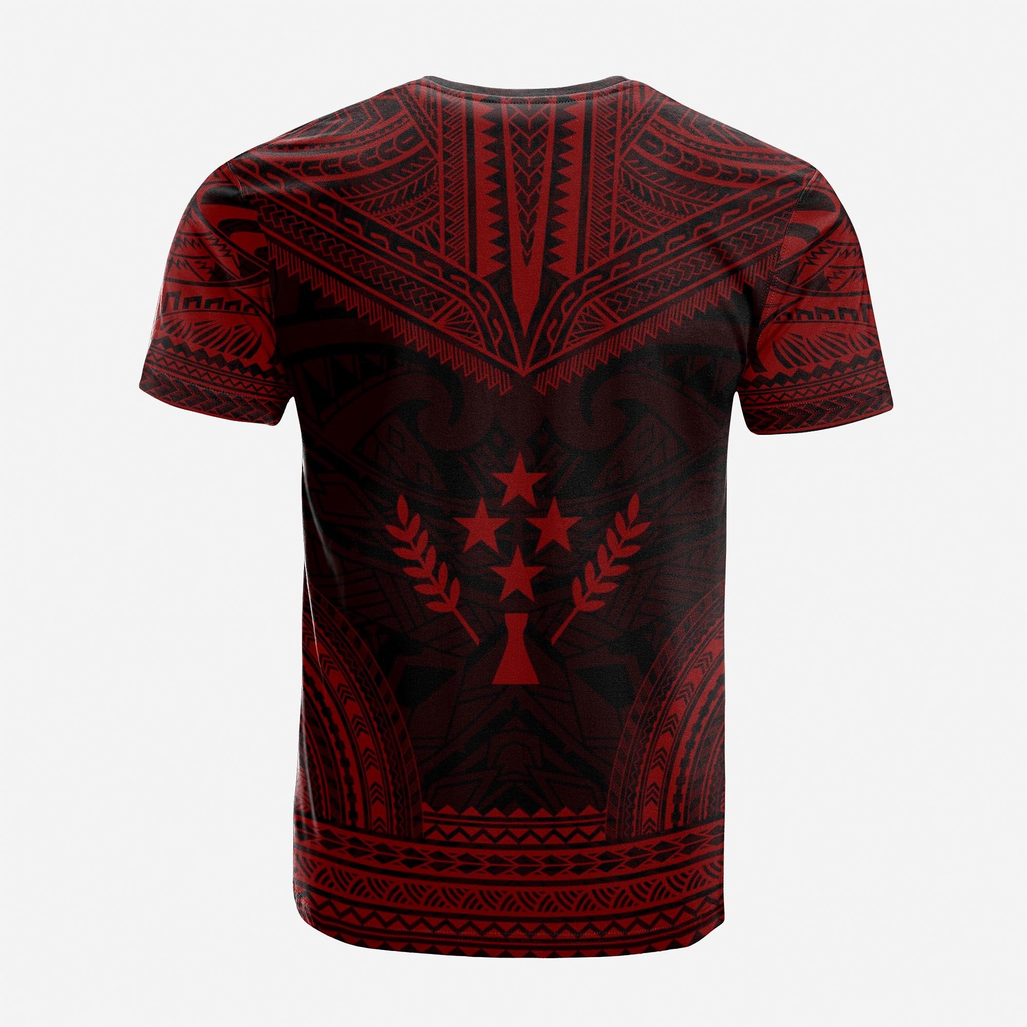 Kosrae Custom T Shirt Kosrae Flag Polynesian Chief Tattoo Red Version Unisex Red - Polynesian Pride