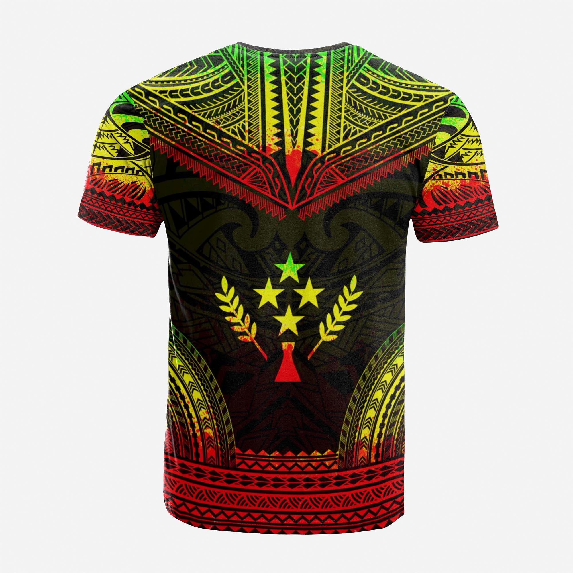 Kosrae Custom T Shirt Kosrae Flag Polynesian Chief Tattoo Reggae Version Unisex Reggae - Polynesian Pride