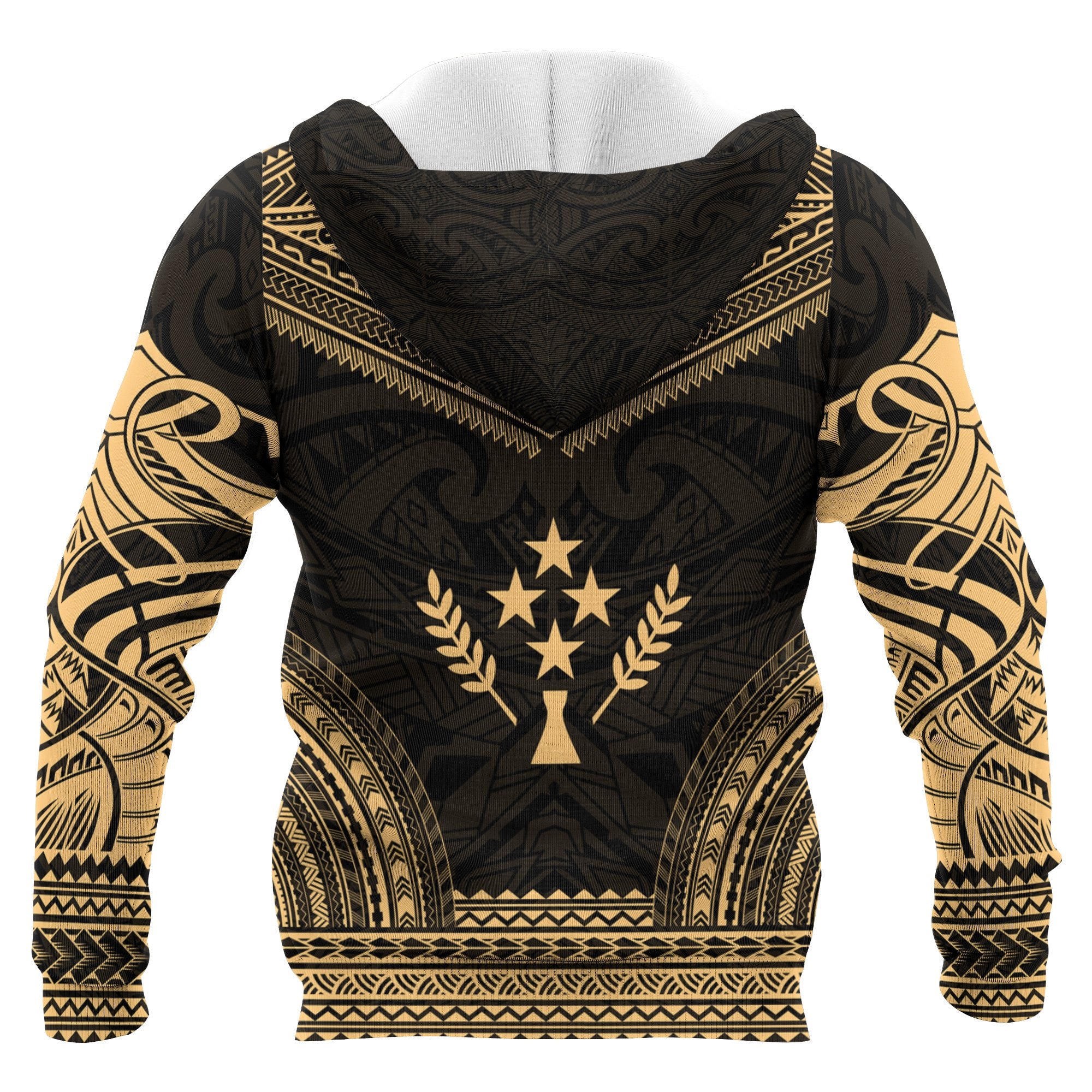 Kosrae Polynesian Chief Custom Hoodie Gold Version Unisex Gold - Polynesian Pride