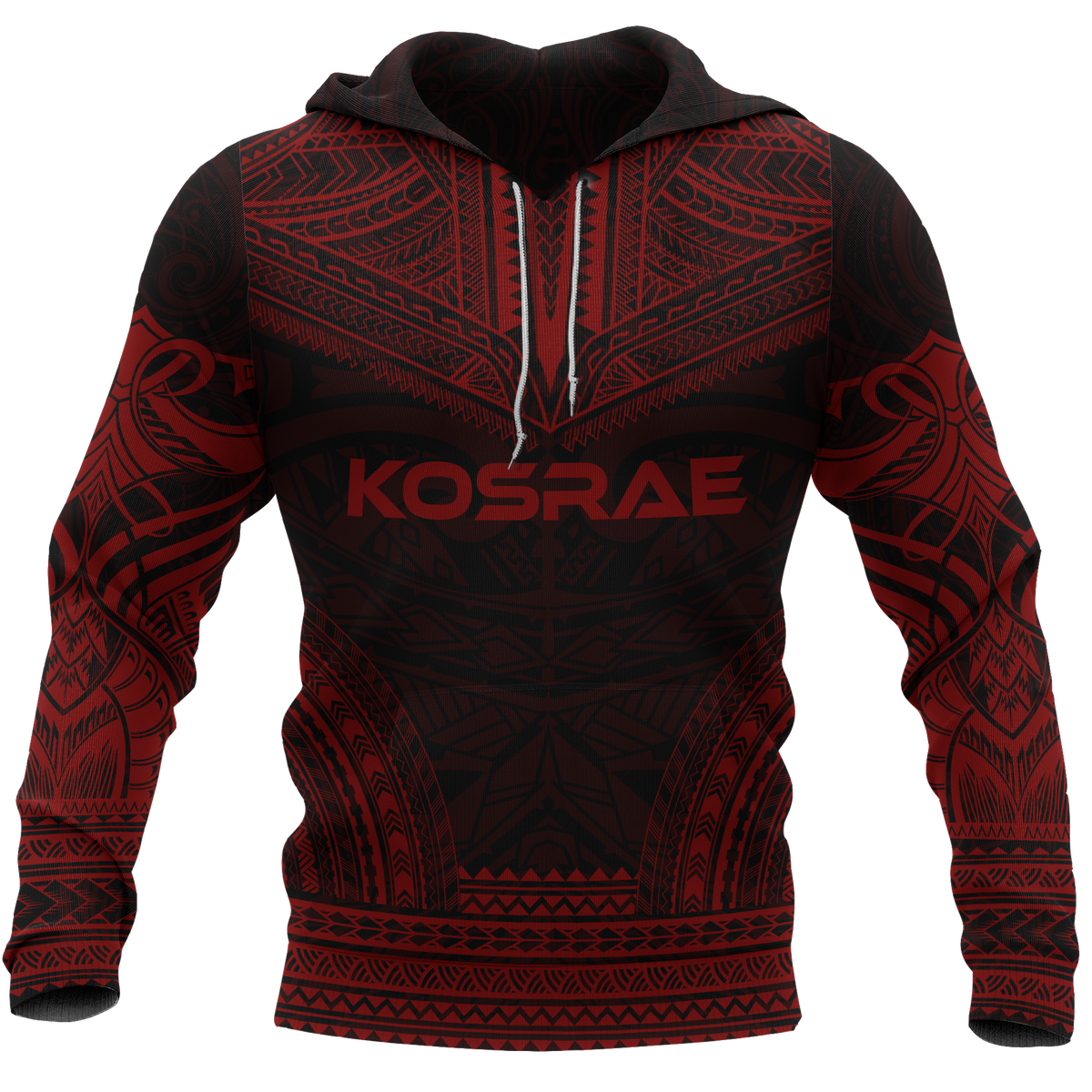 Kosrae Polynesian Chief Hoodie Red Version Unisex Red - Polynesian Pride