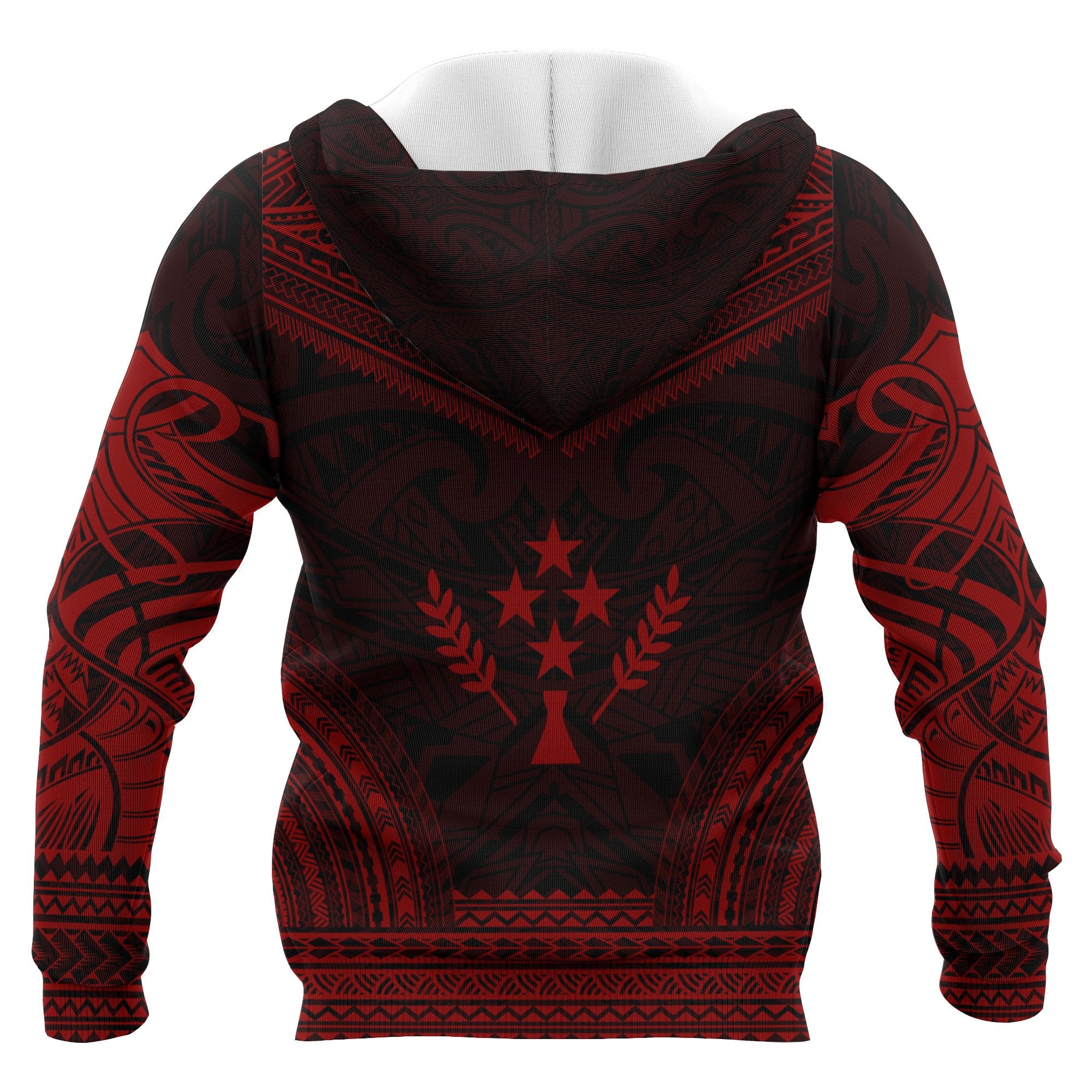 Kosrae Polynesian Chief Custom Hoodie Red Version Unisex Red - Polynesian Pride