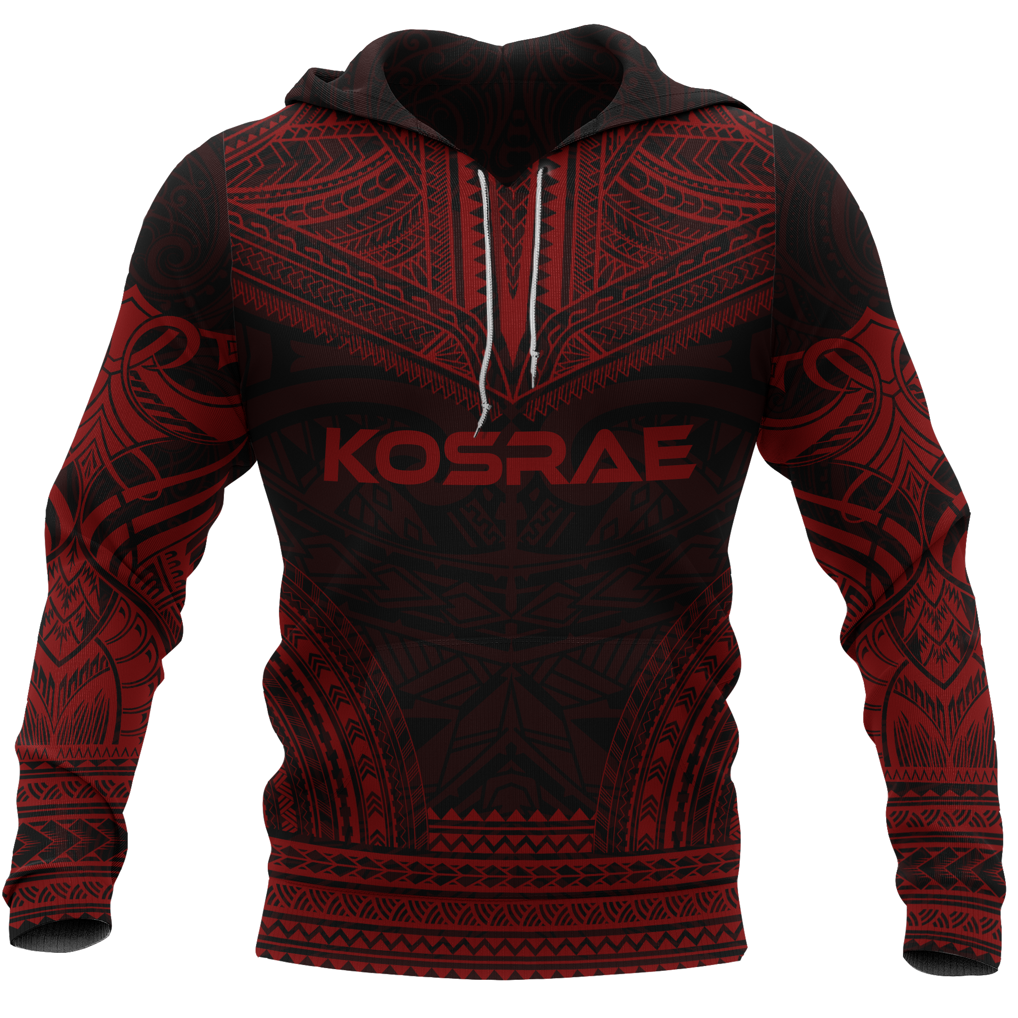 Kosrae Polynesian Chief Hoodie Red Version Unisex Red - Polynesian Pride