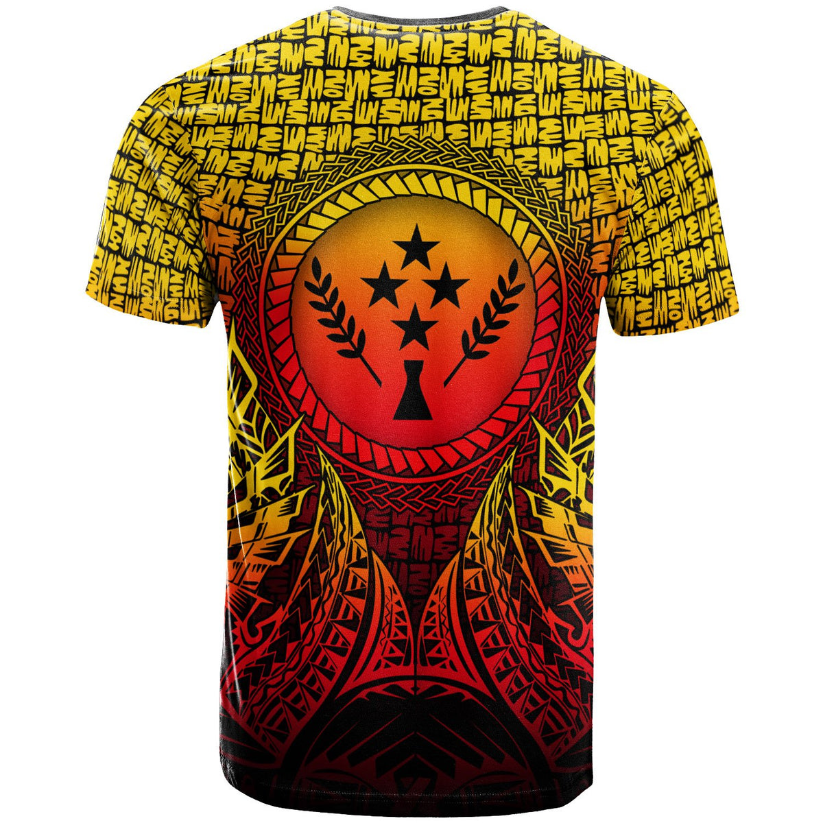 Kosrae Micronesian T Shirt Circle Pattern Yellow - Polynesian Pride