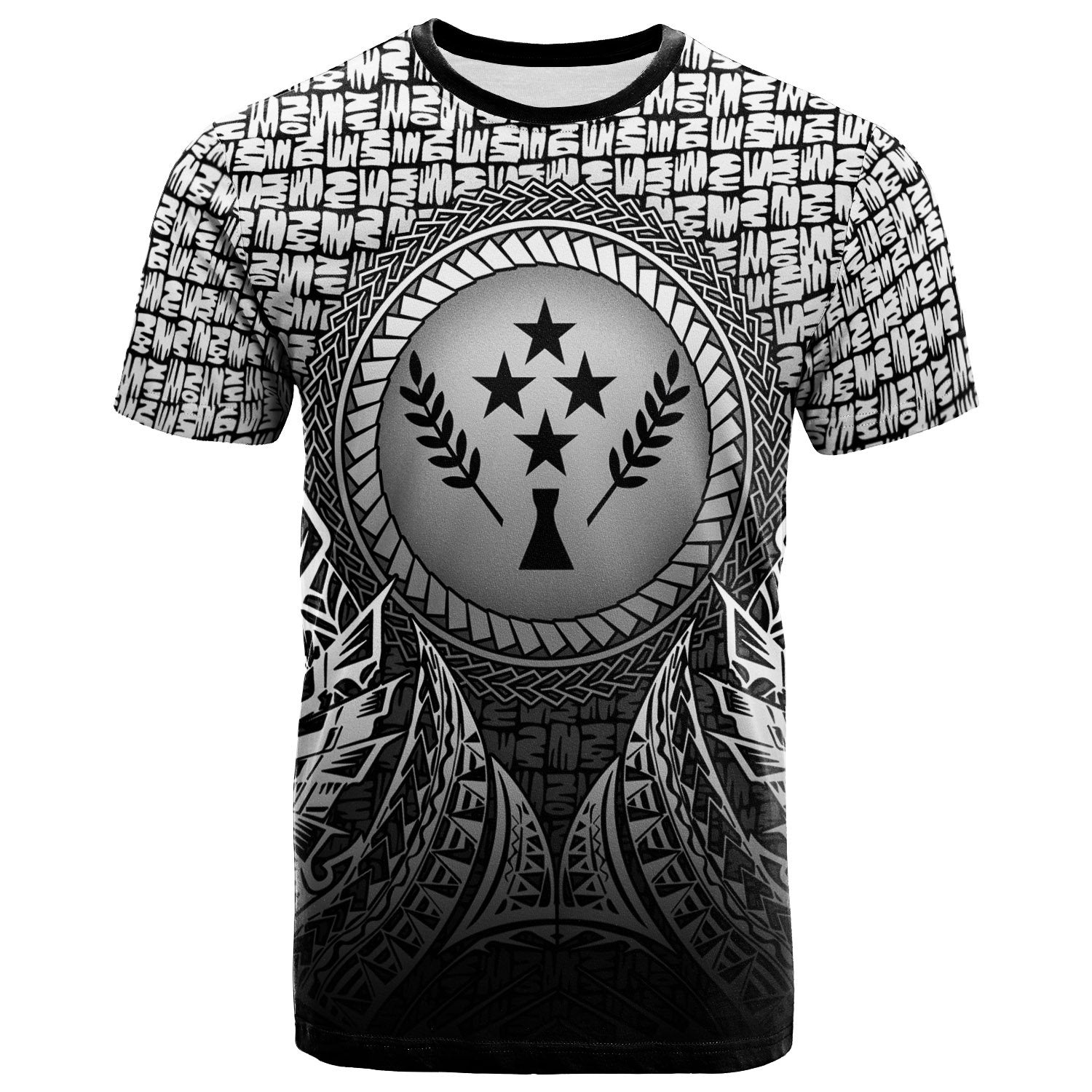 Kosrae T Shirt Circle Pattern Black Unisex Black - Polynesian Pride