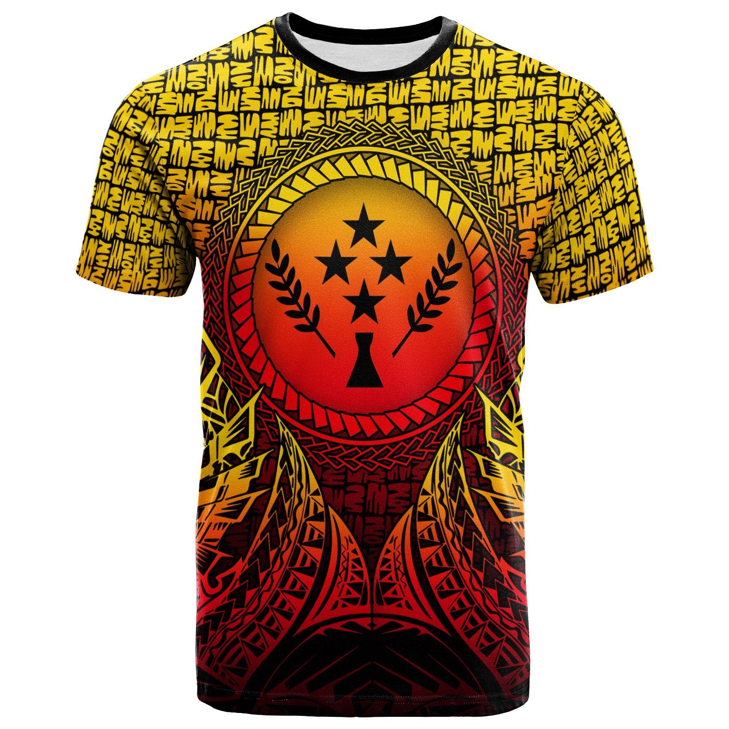 Kosrae Micronesian T Shirt Circle Pattern Yellow Unisex Yellow - Polynesian Pride