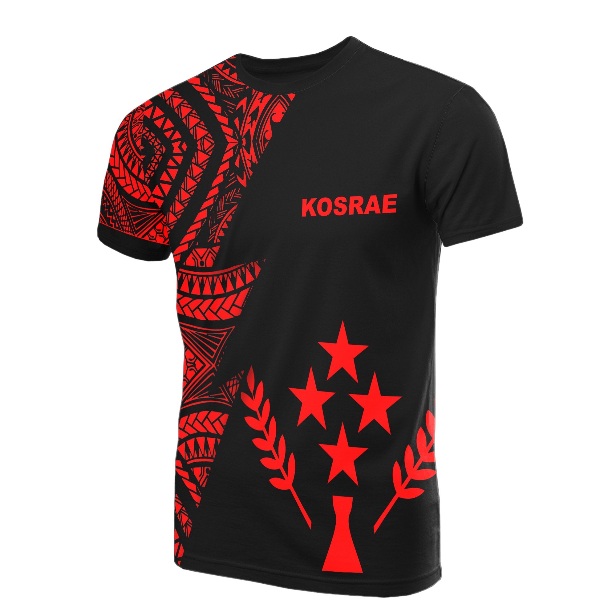 Kosrae T Shirt Micronesian Pattern Red Flash Style Unisex Red - Polynesian Pride