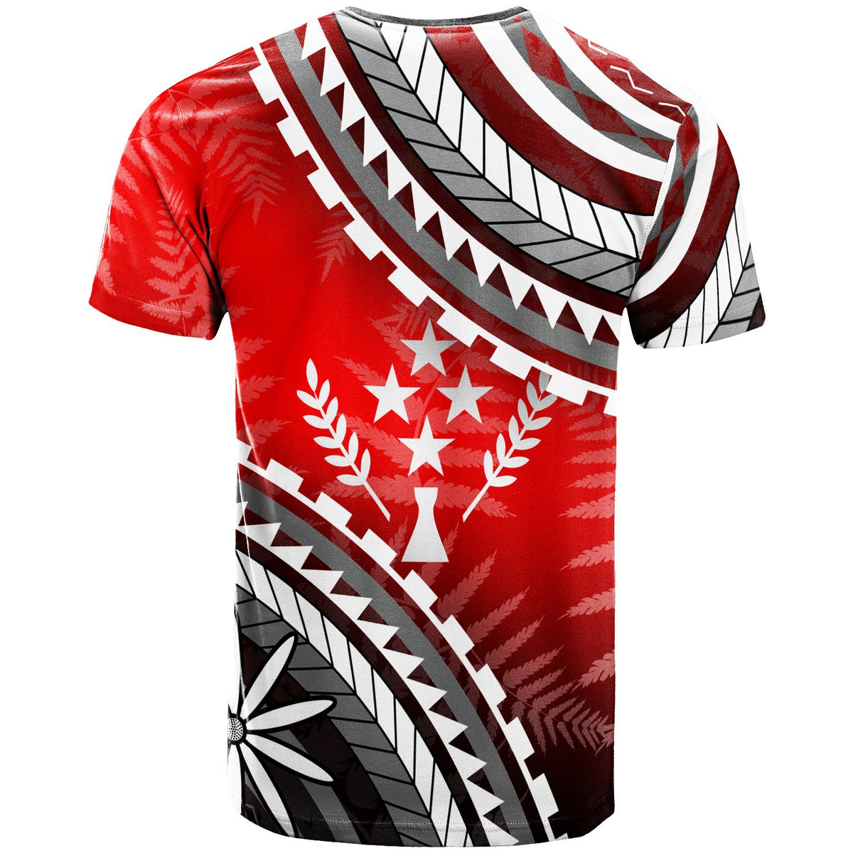 Kosrae T Shirt Palm Leaf Texture Red Color - Polynesian Pride