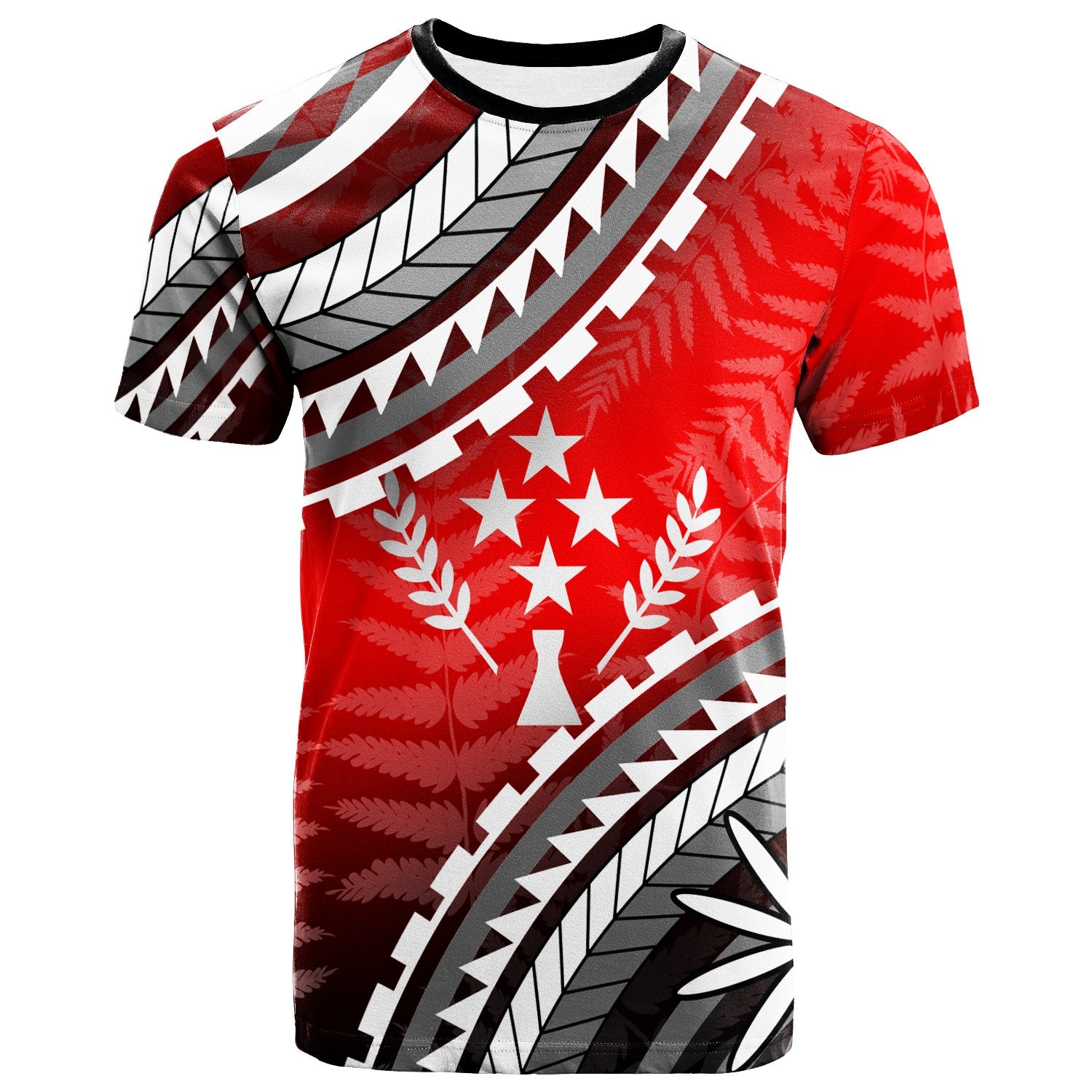 Kosrae T Shirt Palm Leaf Texture Red Color Unisex Red - Polynesian Pride