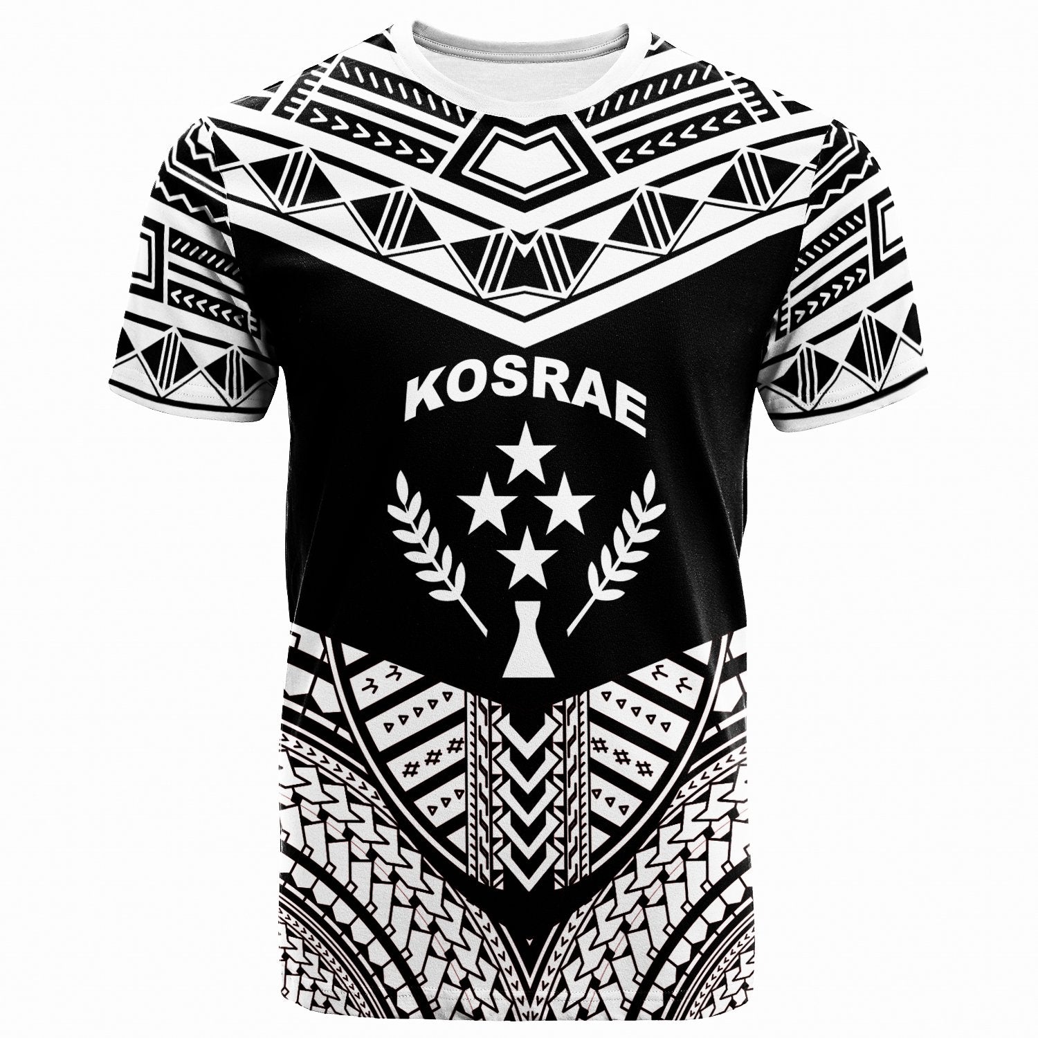 Kosrae T Shirt Tribal Pattern Cool Style White Color Unisex White - Polynesian Pride