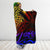 Kosrae Hooded Blanket - Rainbow Polynesian Pattern - Polynesian Pride