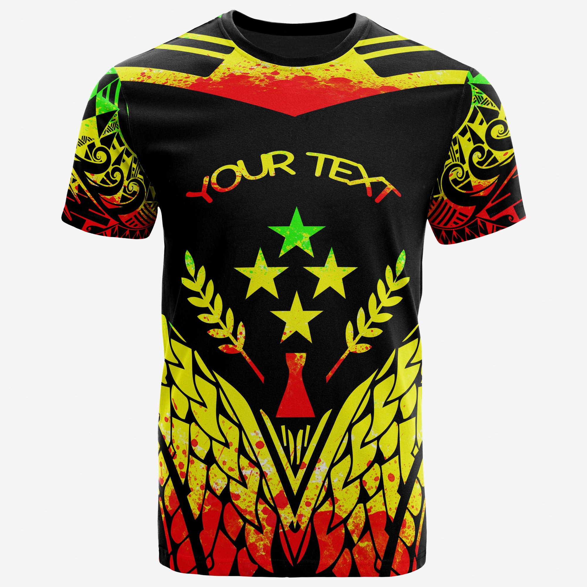 Kosrae Custom T Shirt Unique Eagle Feather Texture Reggae Unisex Reggae - Polynesian Pride