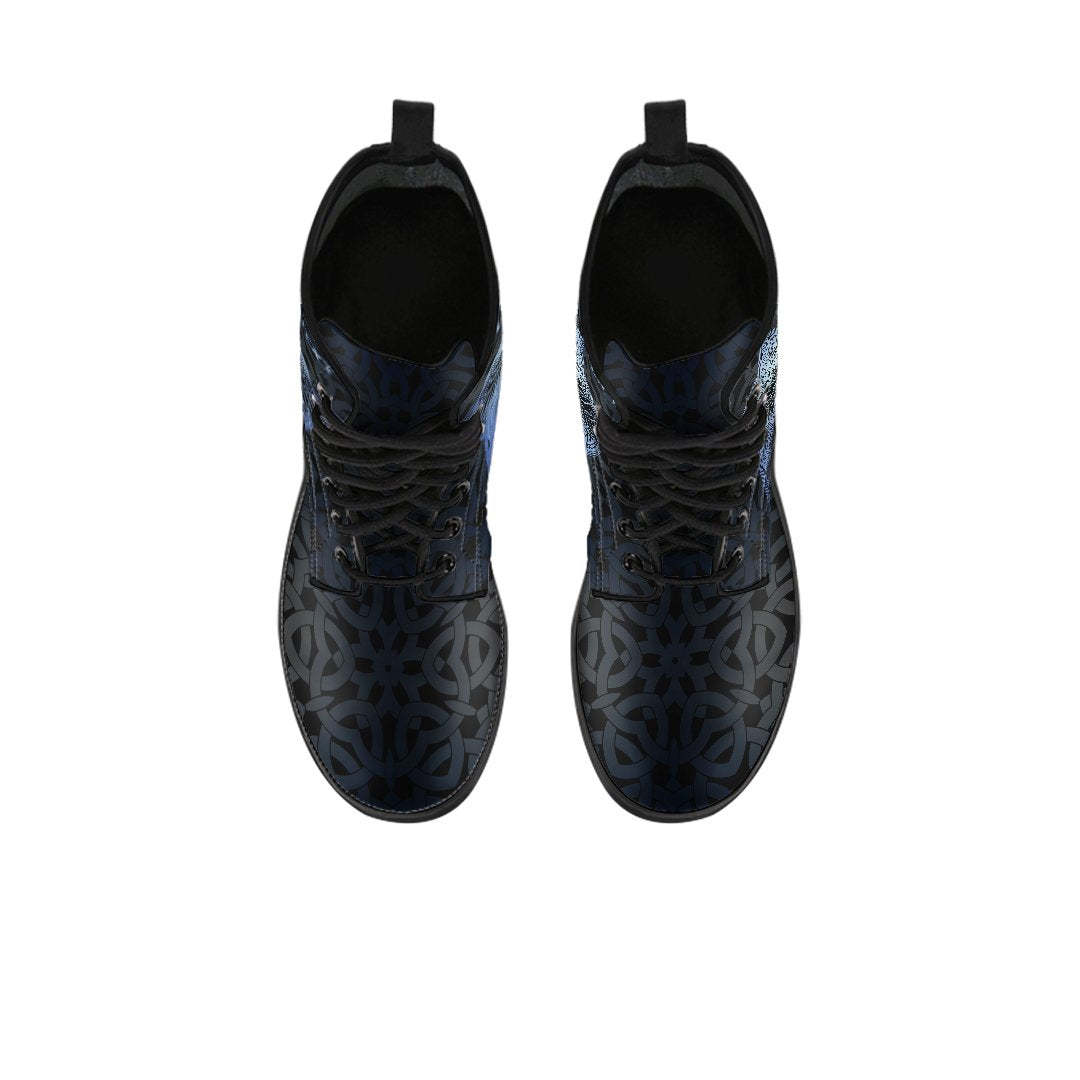 Celtic Personalized Leather Boots - Celtic Raven - Polynesian Pride