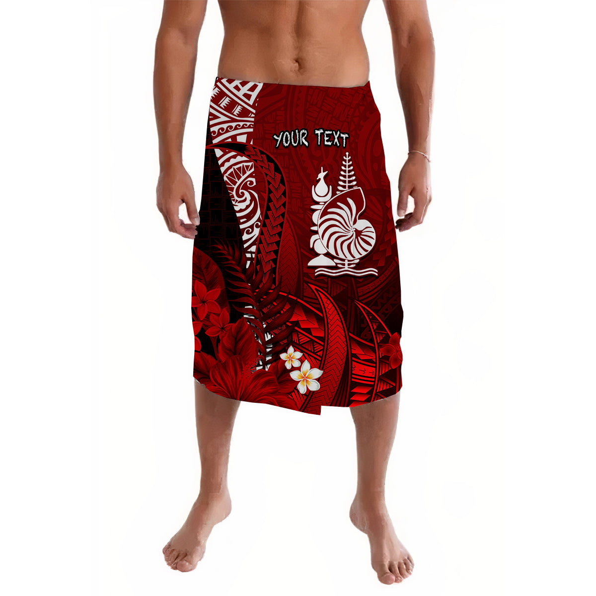 Custom New Caledonia Lavalava Nautilus Red Polynesian Hibiscus LT13 Red - Polynesian Pride