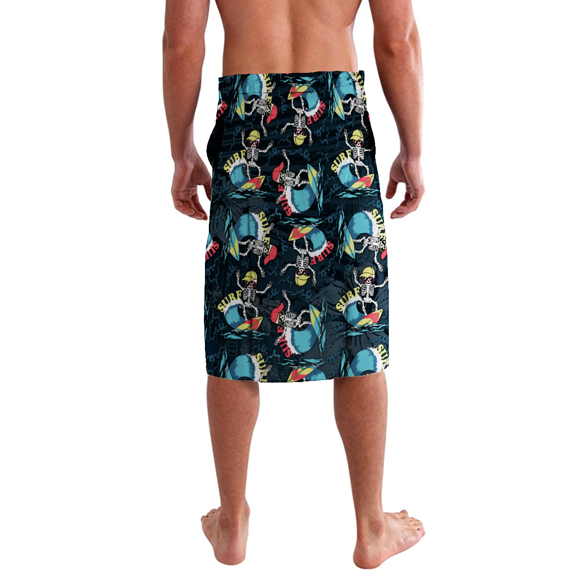 Hawaii Skeleton Surf Lavalava Halloween Hawaiian Tribal LT13 - Polynesian Pride