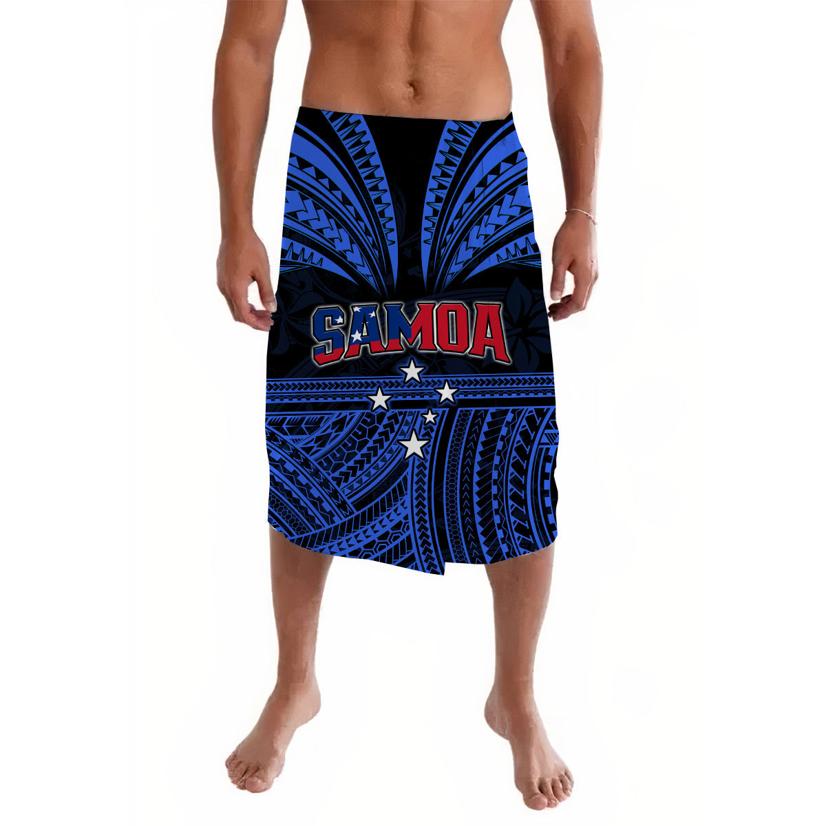 Samoa Tatau Lavalava Blue Polynesian Ula Nifo LT13 Blue - Polynesian Pride