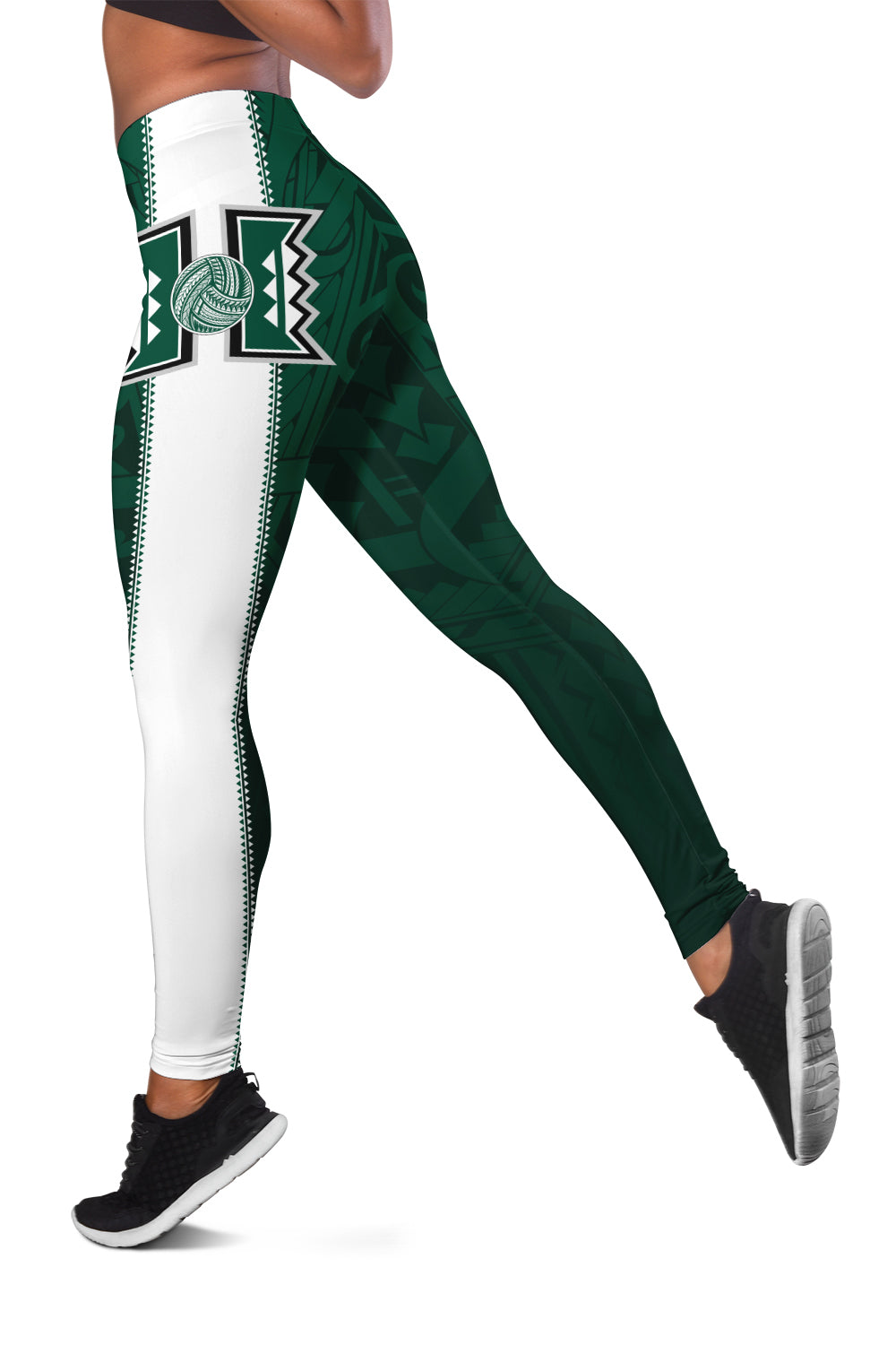 Hawaii Volleyball Green Warrior Women Legging - LT2 GREEN - Polynesian Pride