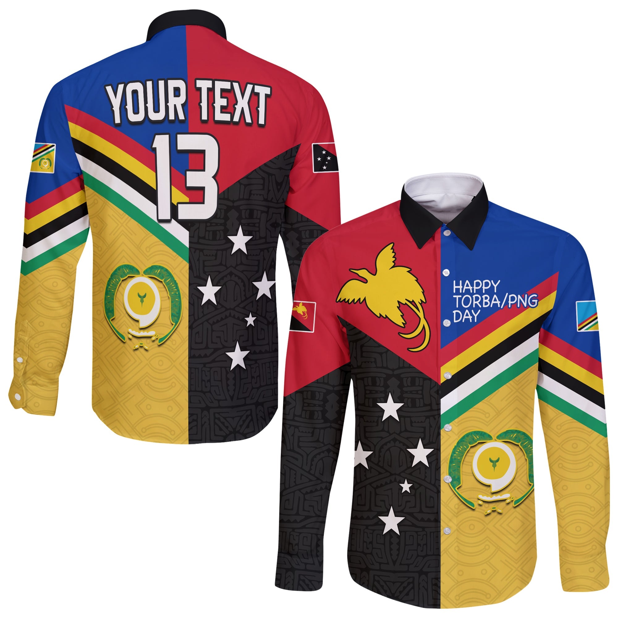 (Custom Text and Number) Torba PNG Day Long Sleeve Button Shirt 2022 Simple Polynesia LT13 Unisex Art - Polynesian Pride