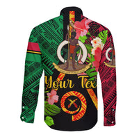 (Custom Personalised) Vanuatu Hawaii Long Sleeve Button Shirt Independence Be Proud Vanuatu Flag LT8 - Polynesian Pride