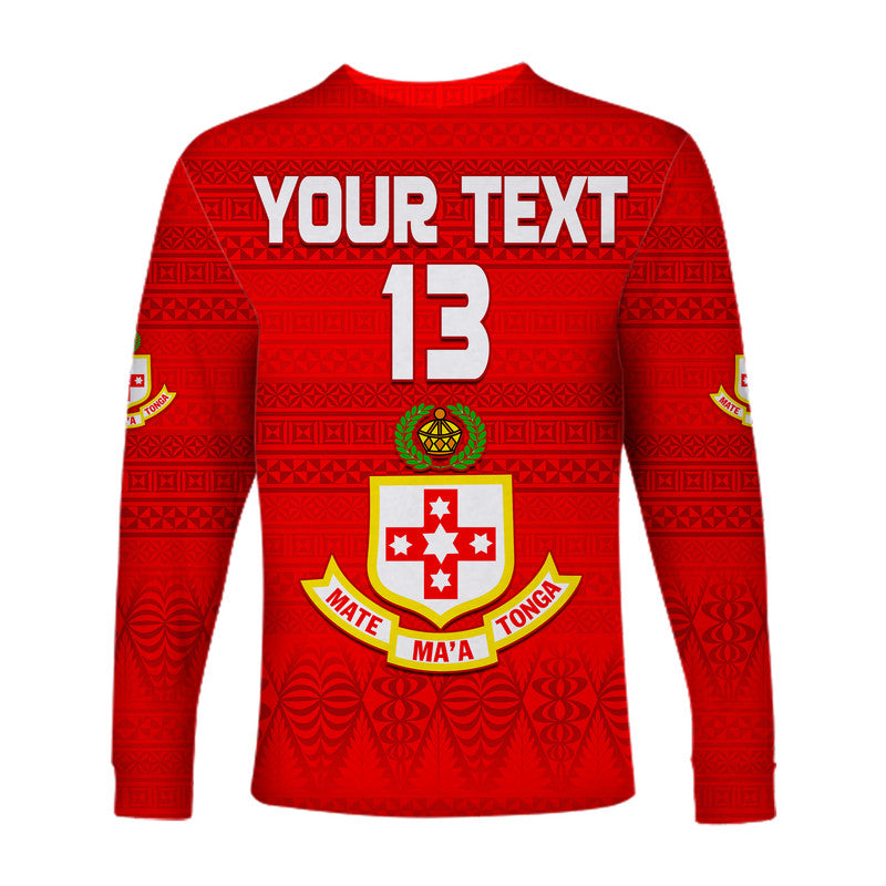 (Custom Text and Number) Kolisi Tonga College Atele Long Sleeve Shirt 140 Years Anniversary Tongan Ngatu LT13 - Polynesian Pride