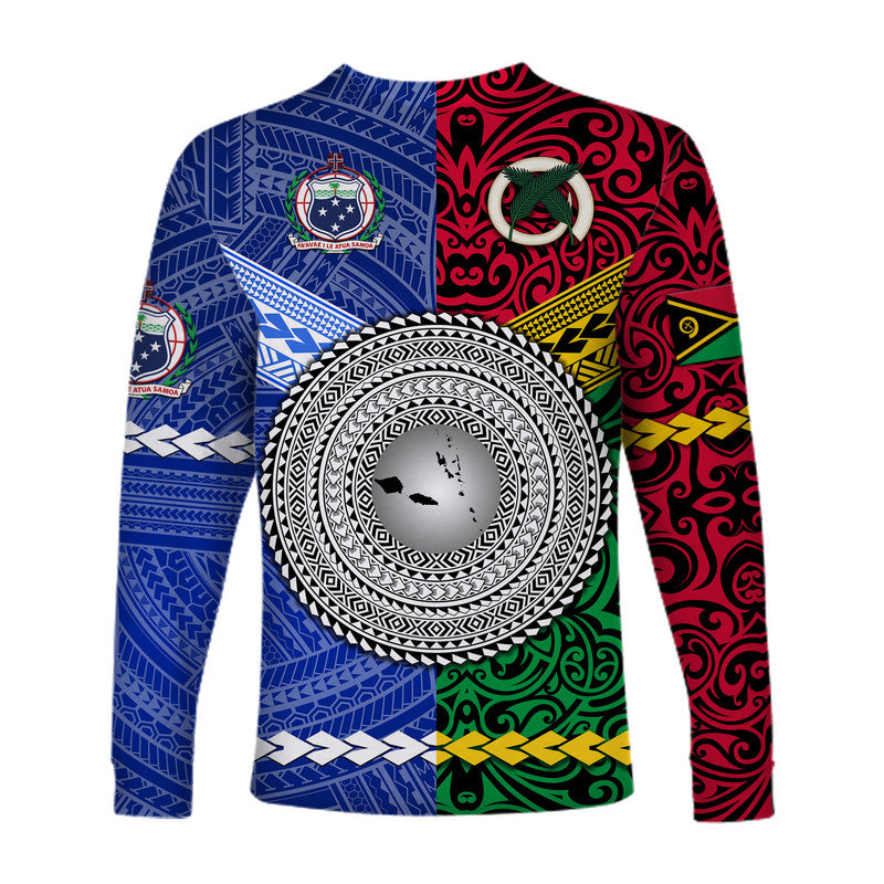 Samoa And Vanuatu Long Sleeve Shirt Together LT8 - Polynesian Pride