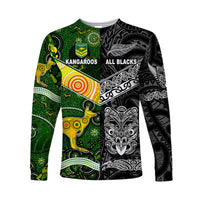 New Zealand Maori All Black And Australia Kangaroos Aboriginal Long Sleeve Shirt Rugby Together LT8 Unisex - Polynesian Pride