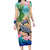 (Custom Personalised) Polynesian Turtle Coconut Tree And Orchids Long Sleeves Dress LT14 Women Blue - Polynesian Pride