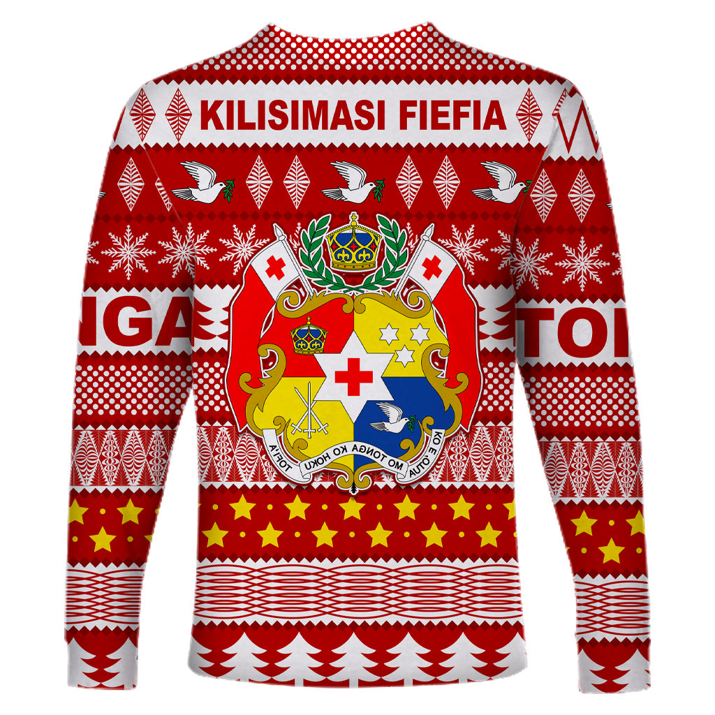 Tonga Kilisimasi Fiefia Long Sleeve Shirt Merry Christmas with Tongan Pattern LT13 - Polynesian Pride