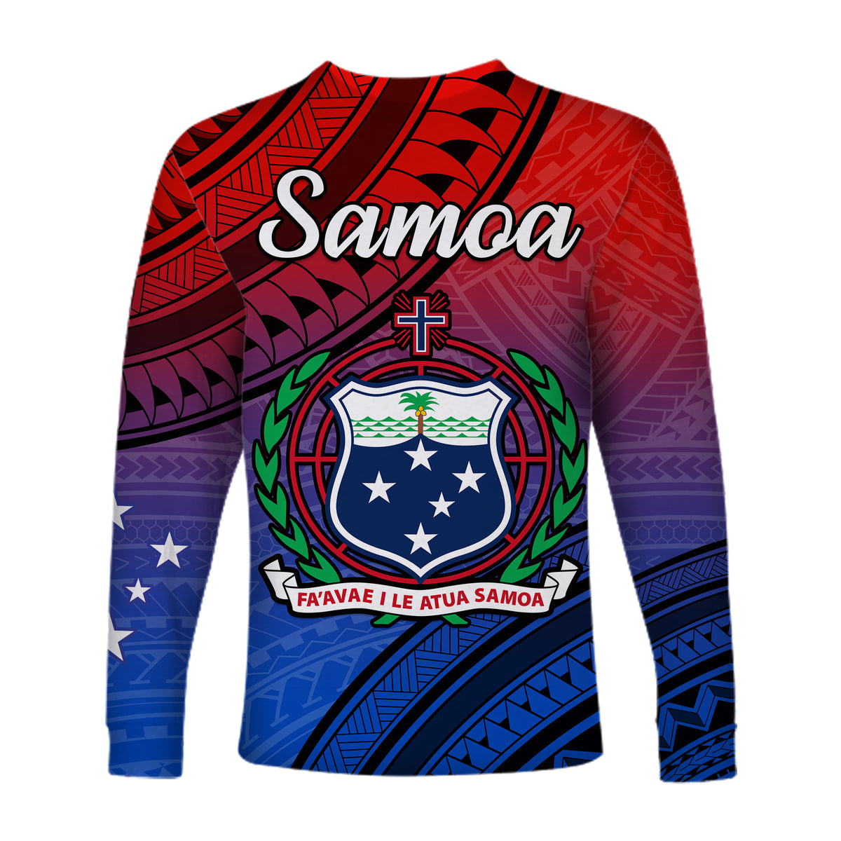 Samoa Long Sleeve Shirt Style Gradient Sporty Original LT13 - Polynesian Pride