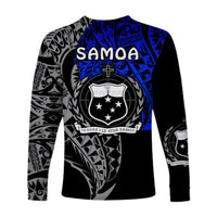 Siva Samoa Long Sleeve Shirt Samoan Dance Mix Blue Polynesian LT13 - Polynesian Pride