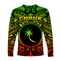 Chuuk Flag Long Sleeve Shirt Micronesia Style Reggae LT13 - Polynesian Pride