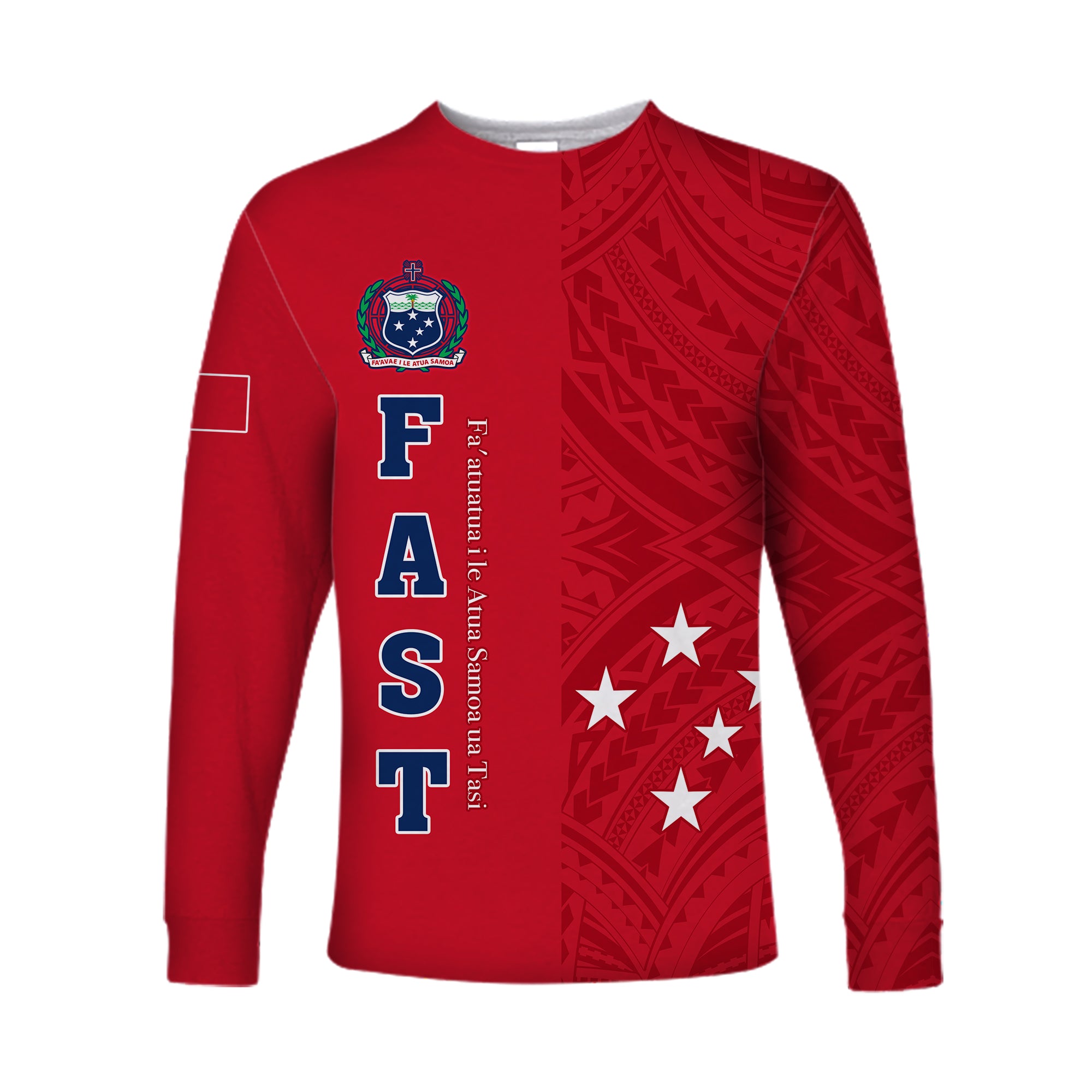 F.A.S.T Samoa Long Sleeve Shirt We Ready Polynesian Samoan LT13 Unisex Red - Polynesian Pride