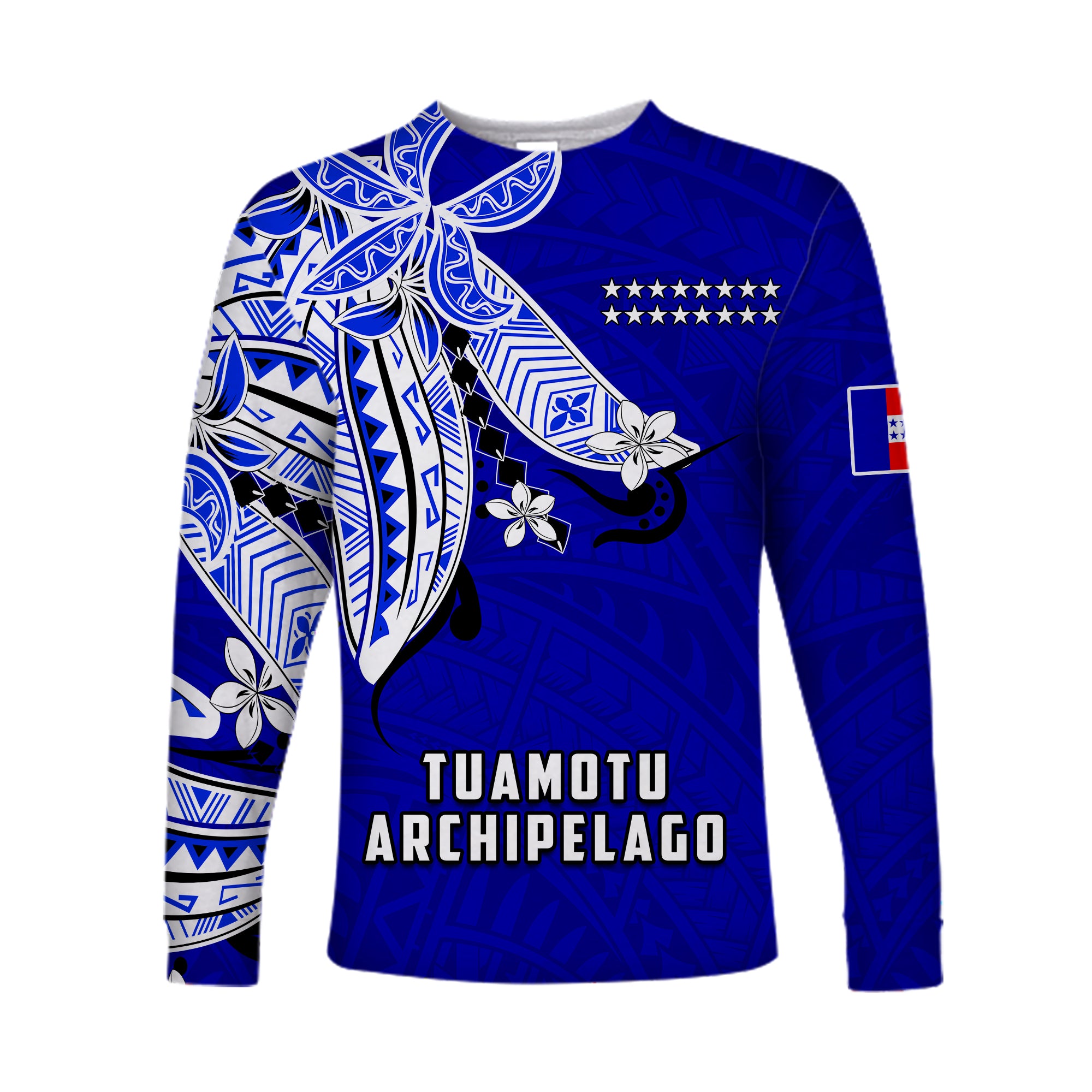 Tuamotu Archipelago Long Sleeve Shirt Polynesian Pattern Islands French Polynesia LT13 Unisex Blue - Polynesian Pride