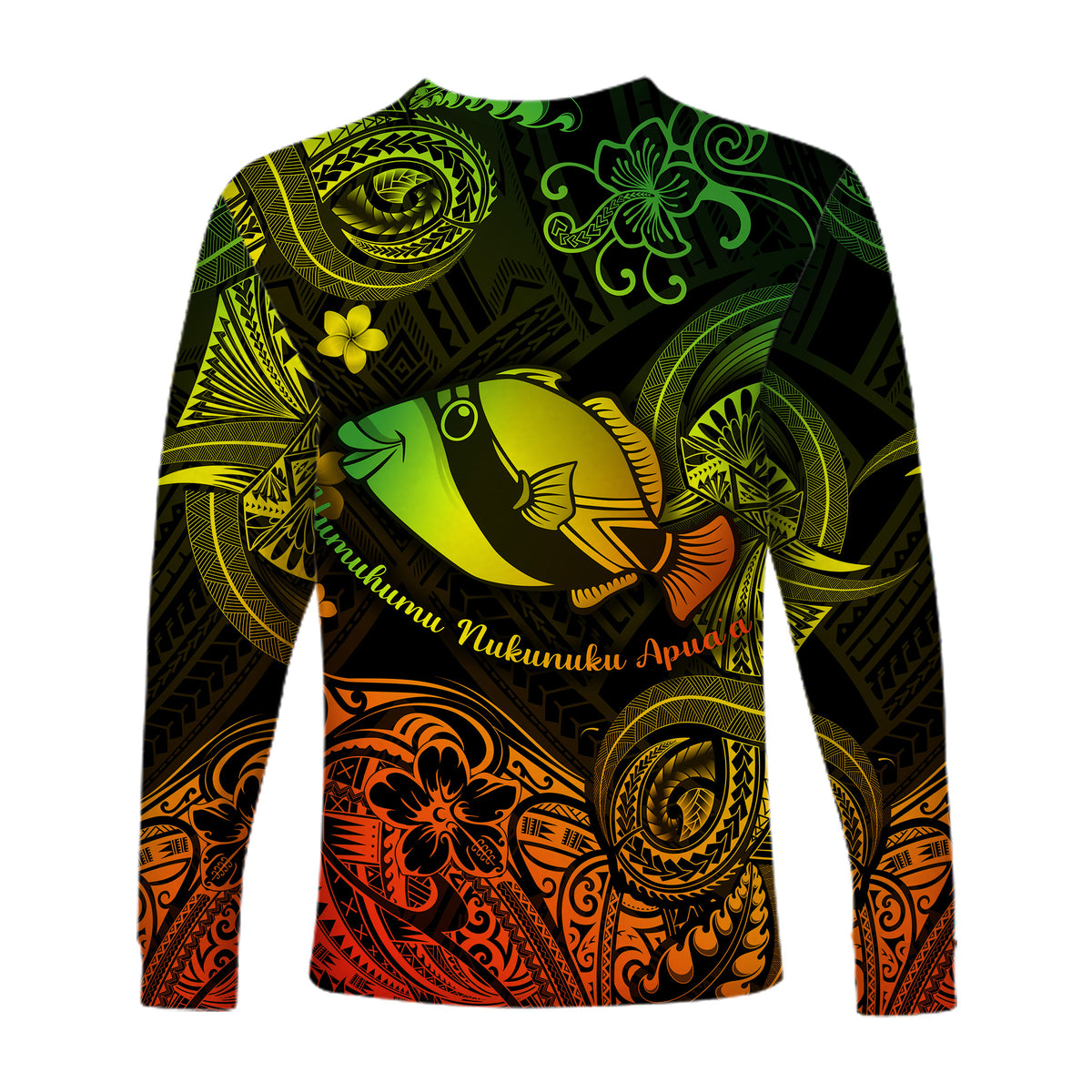 Hawaii State Fish: Humuhumu Nukunuku Apua'a Polynesian Long Sleeve Shirt Unique Style - Reggae LT8 - Polynesian Pride