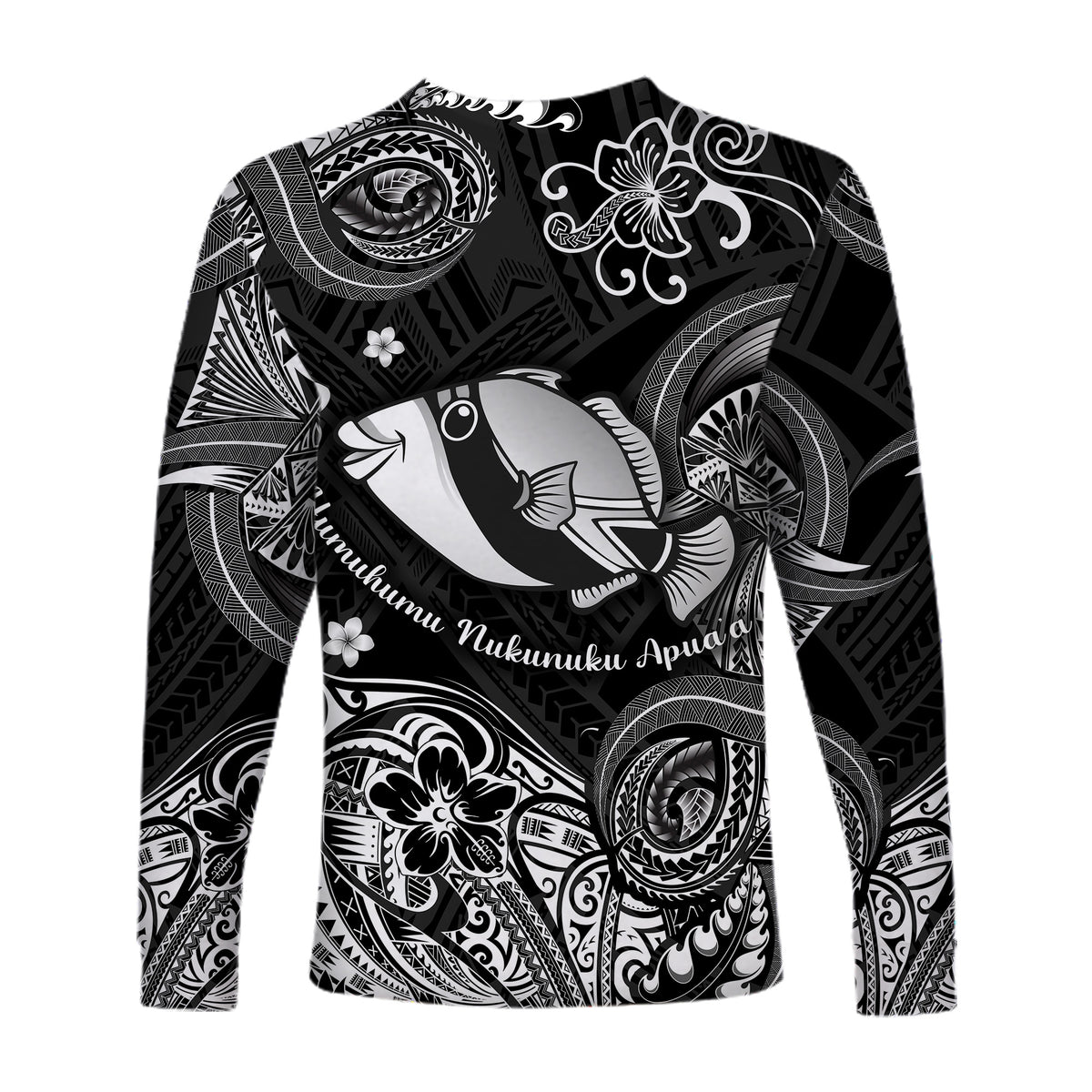 Hawaii State Fish: Humuhumu Nukunuku Apua'a Polynesian Long Sleeve Shirt Unique Style - Black LT8 - Polynesian Pride