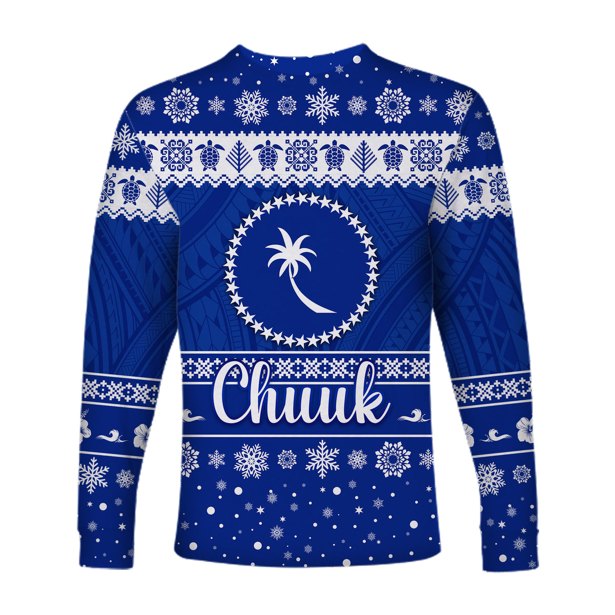 FSM Chuuk Christmas Long Sleeve Shirt Simple Style LT8 - Polynesian Pride
