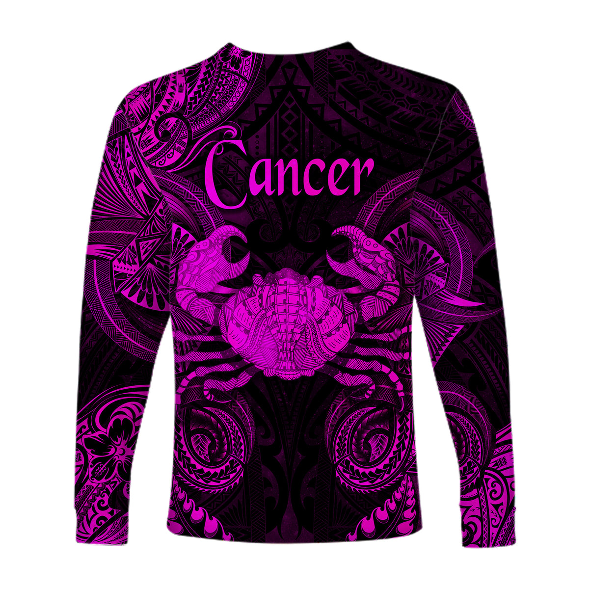 Cancer Zodiac Polynesian Long Sleeve Shirt Unique Style - Pink LT8 - Polynesian Pride