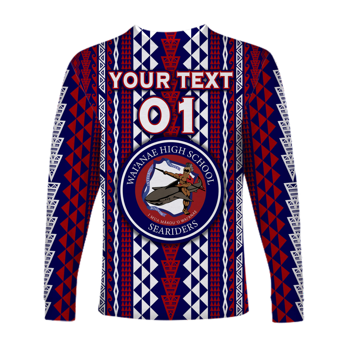 (Custom Personalised) Hawaii Waianae High School Long Sleeve Shirts Seariders Simple Style LT8 - Polynesian Pride