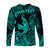 (Custom Personalised) Hawaii Angry Shark Polynesian Long Sleeve Shirt Unique Style - Turquoise LT8 - Polynesian Pride