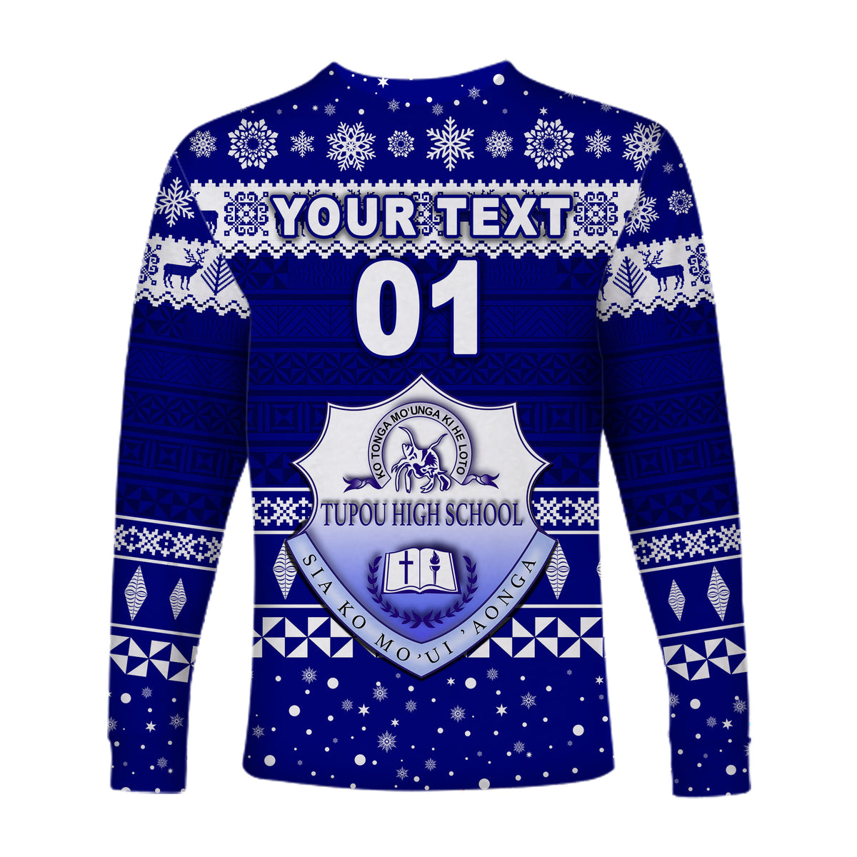 (Custom Personalised) Tupou High School Christmas Long Sleeve Shirt Simple Style LT8 - Polynesian Pride