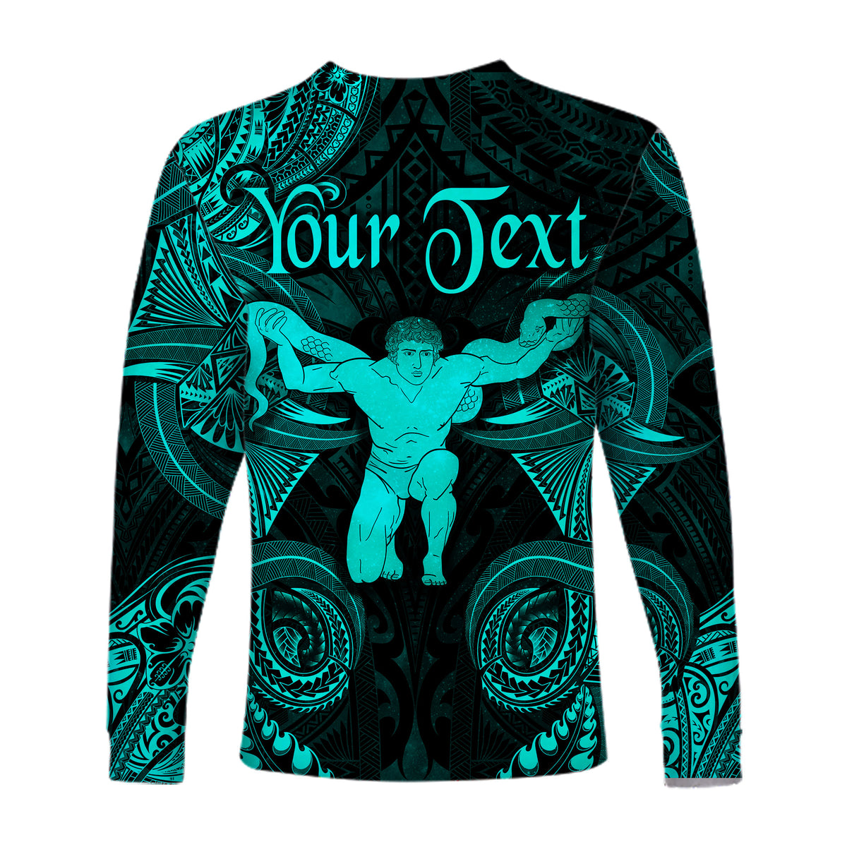 (Custom Personalised) Ophiuchus Zodiac Polynesian Long Sleeve Shirt Unique Style - Turquoise LT8 - Polynesian Pride