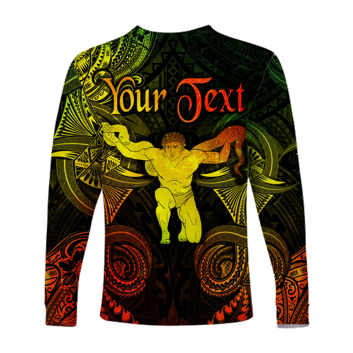 (Custom Personalised) Ophiuchus Zodiac Polynesian Long Sleeve Shirt Unique Style - Reggae LT8 - Polynesian Pride