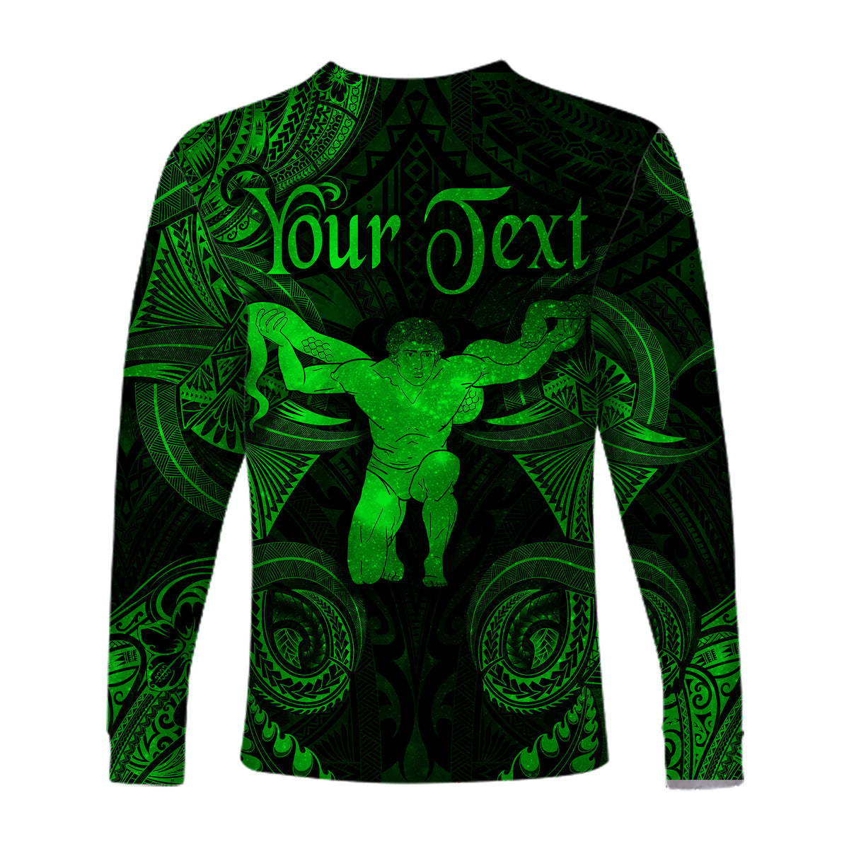 (Custom Personalised) Ophiuchus Zodiac Polynesian Long Sleeve Shirt Unique Style - Green LT8 - Polynesian Pride