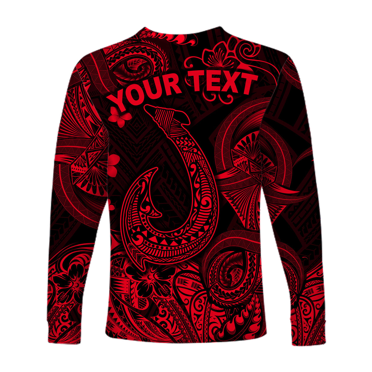 (Custom Personalised) Hawaii Fish Hook Polynesian Long Sleeve Shirt Unique Style - Red LT8 - Polynesian Pride