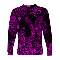 Hawaii Fish Hook Polynesian Long Sleeve Shirt Unique Style - Pink LT8 - Polynesian Pride